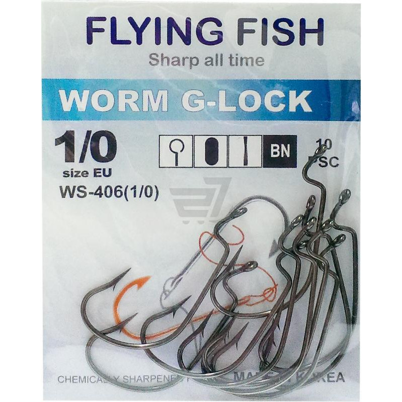 Flying Fish Worm G-Lock №1/0 (10pcs) - зображення 1