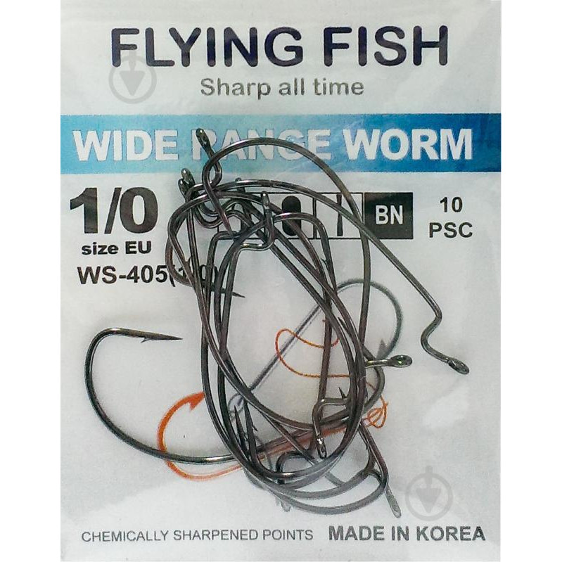 Flying Fish Wide Range Worm №1/0 (10pcs) - зображення 1