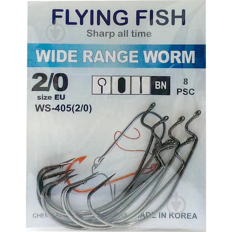 Flying Fish Wide Range Worm №2/0 (8pcs) - зображення 1
