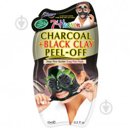 7th Heaven Маска-пленка для лица  Charcoal & Black Clay Peel Off Древесный уголь и черная глина, 10 г (83800041