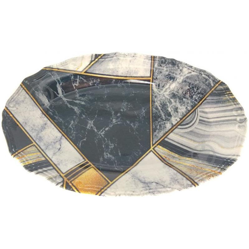 Porser Porselen Блюдо овальное Tiffany Black 27 см - зображення 1
