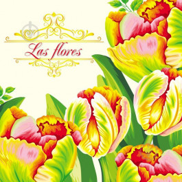 Luxy Салфетки столовые Красочное цветение тюльпанов 33х33 см белые 20 шт. (4820212002373)