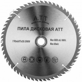 A.T.T. Пильный диск 190x30x1.7 Z60