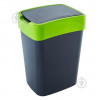 Алеана Ведро для мусора  Евро 23,5х18,5х32,0 см 10 л гранит/зеленый 122066 (4823052321512) - зображення 1