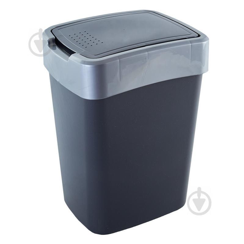 Алеана Ведро для мусора  Евро 23,5х18,5х32,0 см 10 л гранит/серый 122066 (4823052321529) - зображення 1
