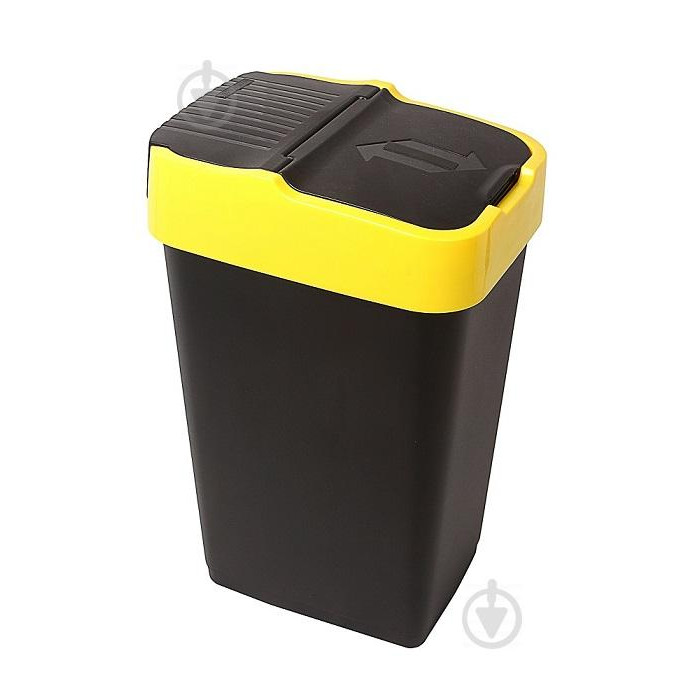 Heidrun Бак для мусора с крышкой Push & Up 18 л желтый - зображення 1