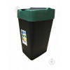 Heidrun Бак для мусора с крышкой Push & Up 18 л черный с салатовым 1341 - зображення 1