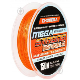 Chimera Megastrong High Visual PE X4 / Orange / 0.14mm 150m 10.7kg