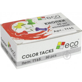 Eco-Eagle Кнопки канцелярские ТУ65 цветные 50 шт./уп. (4893261174247)
