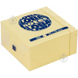 Global Notes Бумага для заметок с липким слоем GN Cube 75x75 мм 400 шт. желтая