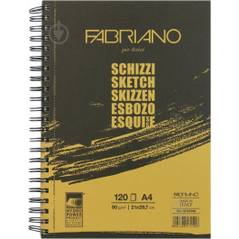 Fabriano Альбом для эскизов на спирали Schizzi Sketch A4 (21x29,7 см), 90г/м2, 120л., (16F5211)