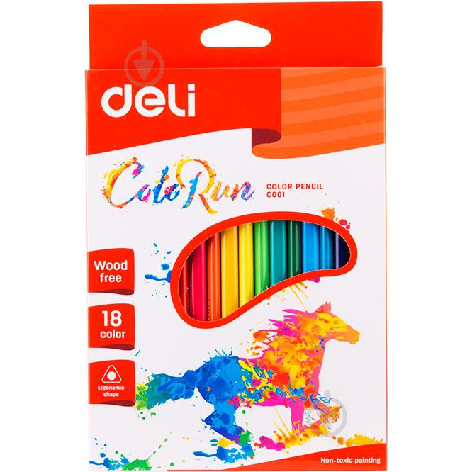 Deli Карандаши цветные Color Run С00110 18 шт. - зображення 1