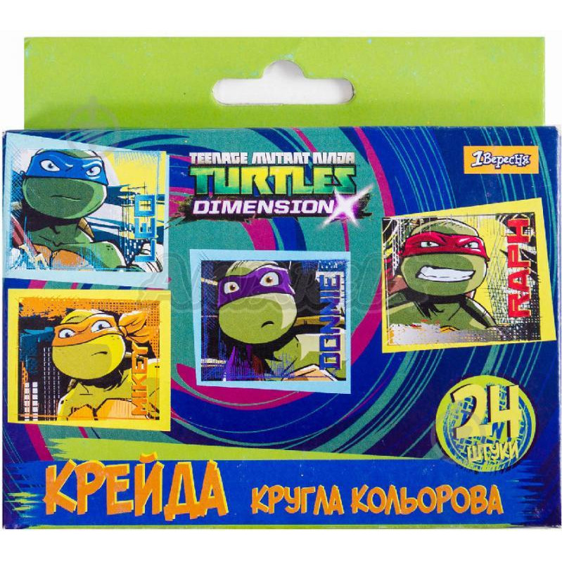 1 Вересня Набор цветных мелков Ninja Turtles 24 шт круглый (400197) - зображення 1