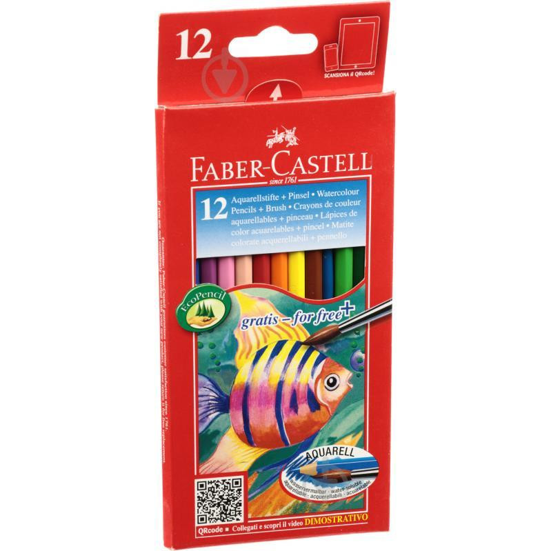 Faber-Castell Карандаши цветные 12 шт. акварельные с кисточкой 114413 Faber Castell - зображення 1