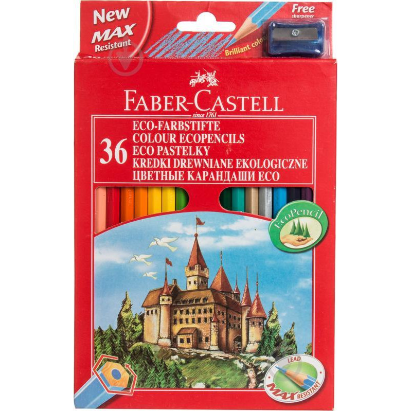 Faber-Castell Карандаши цветные 36 шт. с точилкой 120136 Faber Castell - зображення 1