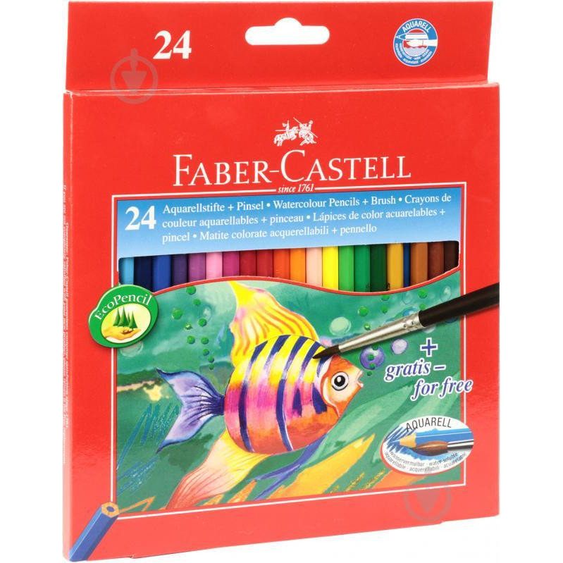 Faber-Castell Карандаши цветные 24 шт. акварельные с кисточкой 114425 Faber Castell - зображення 1