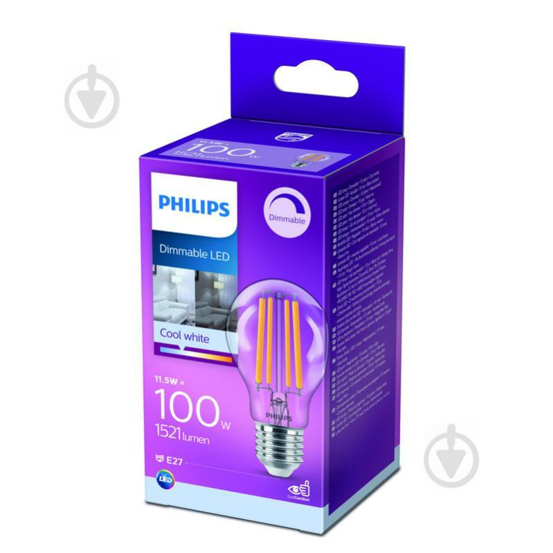 Philips LED FIL DIM A60 11,5W E27 4000K (929002428966) - зображення 1