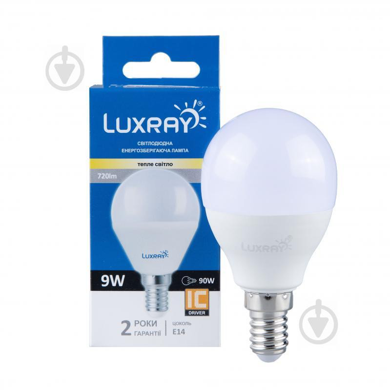 Luxray LED 9 Вт G45 матовая E14 220 В 3000 К (6941372126506) - зображення 1