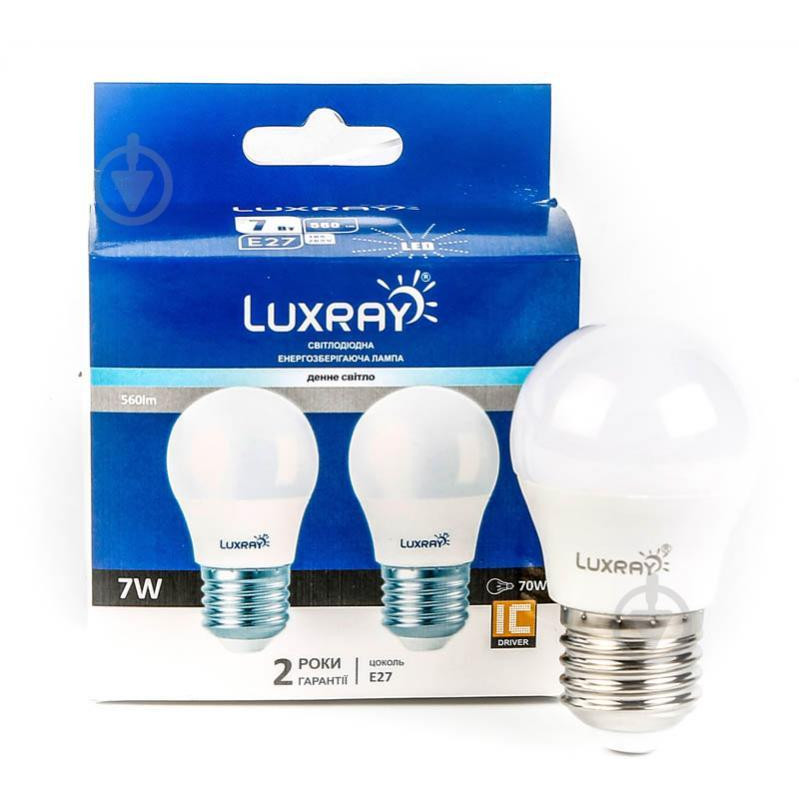Luxray LED 2 шт/уп. 7W G45 E27 220V 4200K (LXA-442-A45-2707) - зображення 1