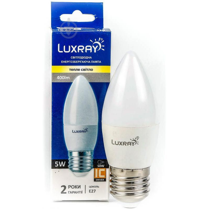 Luxray LED 5W C37 E27 220V 3000K (LX430-B35-2705) - зображення 1
