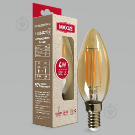 MAXUS LED Filament Amber C37 4W E14 2200K 220V (1-LED-7037)