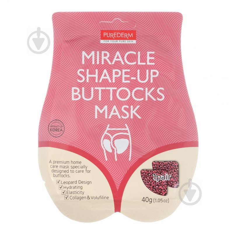 Purederm Тканевая маска  Miracle Shape-Up Buttocks Mask с коллагеном для интенсивной подтяжки вялой кожи ягод - зображення 1