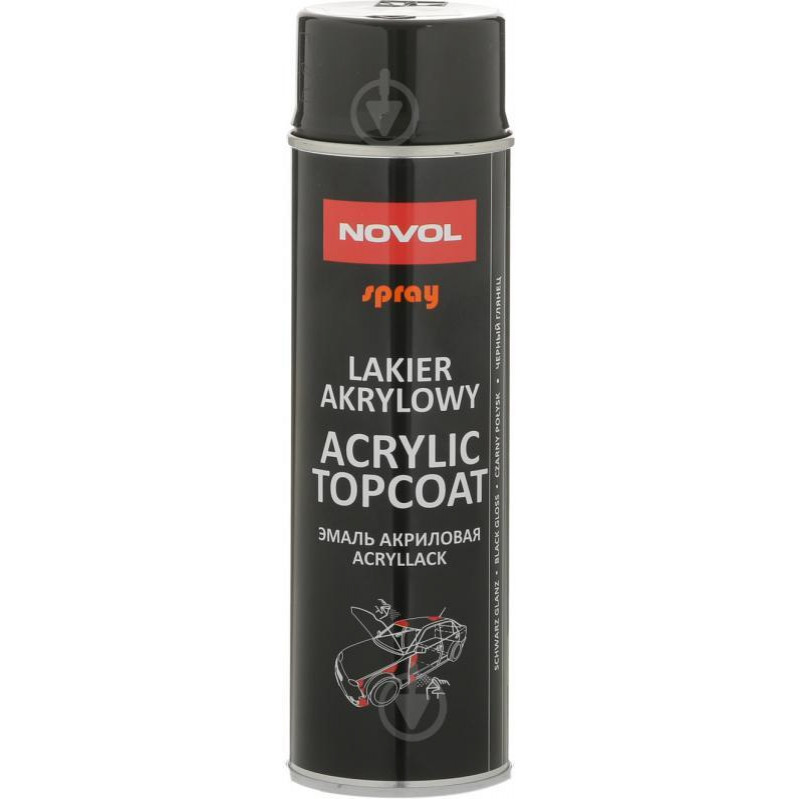 NOVOL Эмаль акриловая Acryl Topcoat 500 мл 34302 Черная глянцевая - зображення 1