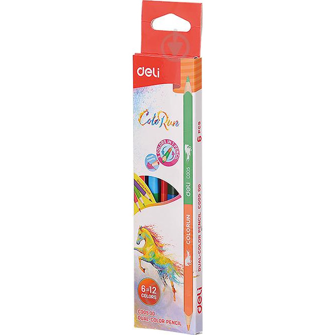 Deli Карандаши цветные Color Run EС00500 6 шт. 12 цветов двухсторонние - зображення 1