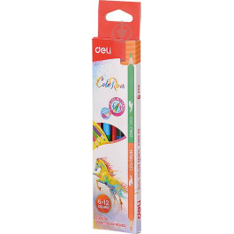 Deli Карандаши цветные Color Run EС00500 6 шт. 12 цветов двухсторонние