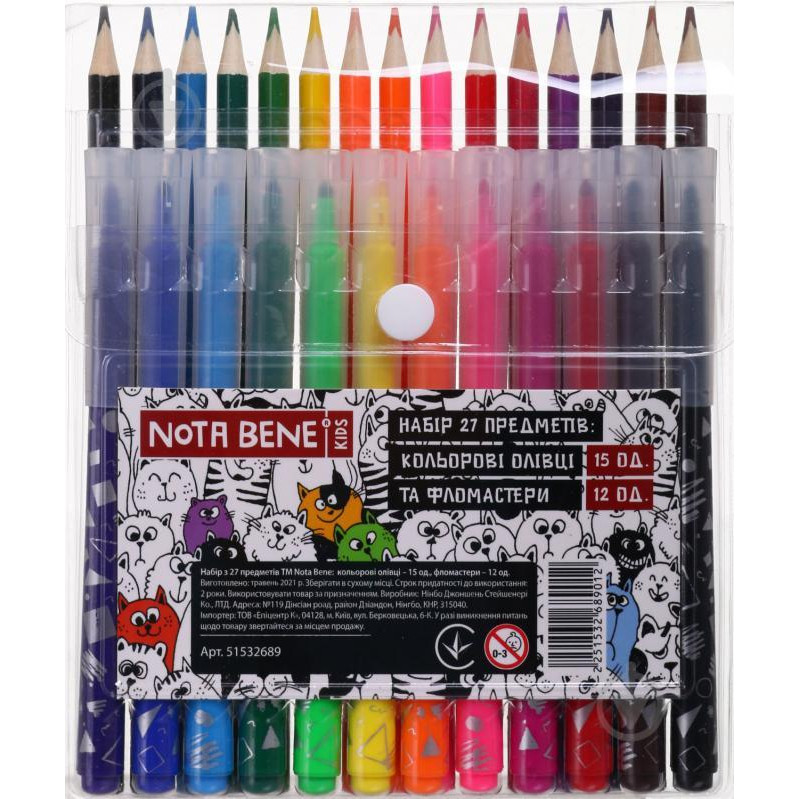 Nota Bene Набор для рисования цветные карандаши и фломастеры - зображення 1