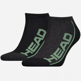 HEAD Набор носков  Performance Sneaker 2P Unisex 791018001-164 39-42 р 2 пары Черно-зеленый (871882474279