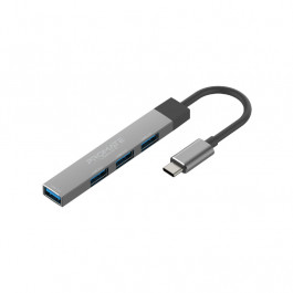 Promate 4-in-1 Multi-Port USB-C Data Hub Grey (litehub-4.grey)