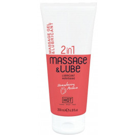 HOT 2 in 1 Massage and Lube Strawberry, 200 мл (4042342006728)