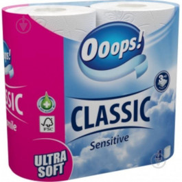 Ooops! Туалетная бумага ! Classic Sensitive трехслойная 4 шт. (5998648704303)