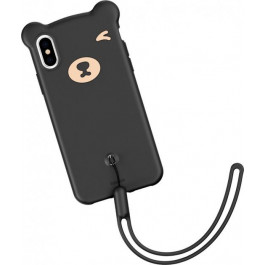 Baseus Bear Silicone iPhone XS Max Black (WIAPIPH65-BE01)