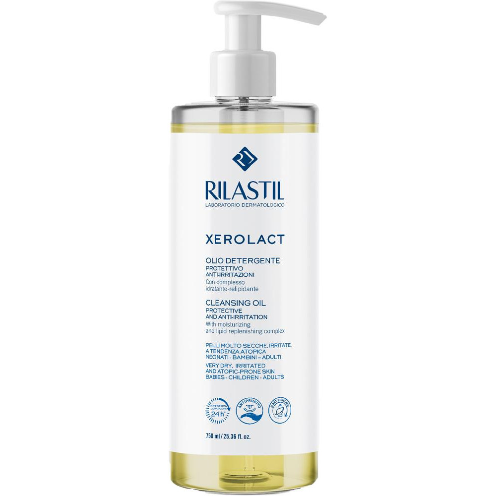 Rilastil Масло очищающее для лица и тела для очень сухой, склонной к раздражениям и атопии кожи  Xerolact 750 - зображення 1