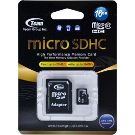 TEAM 16 GB microSDHC Class 10 + SD Adapter TUSDH16GCL1003