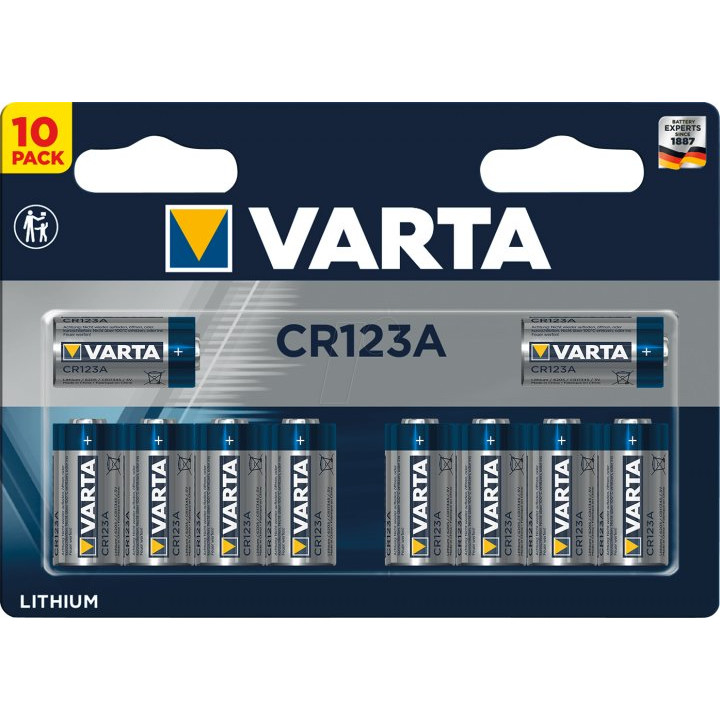 Varta 16340 (CR-123A) bat(3B) Lithium 10шт PHOTO (06205301461) - зображення 1