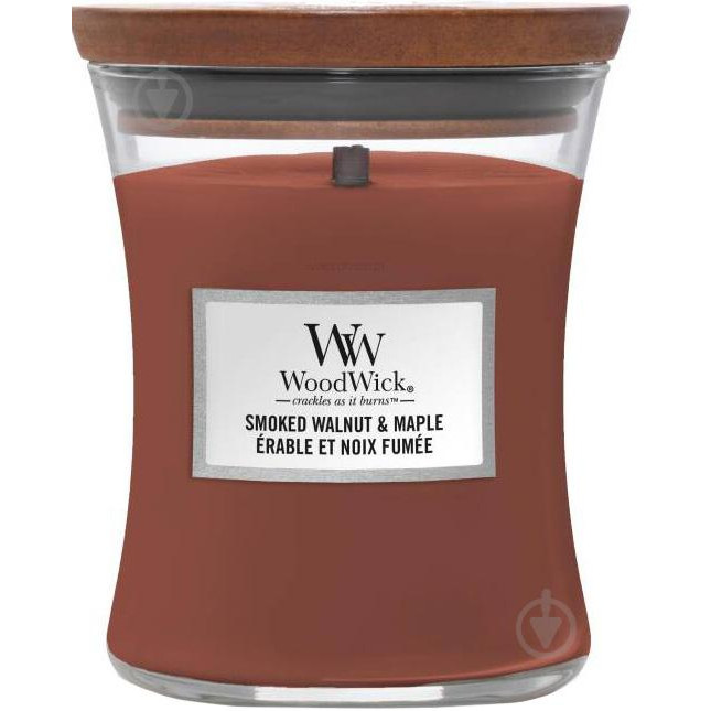 WoodWick Свеча ароматическая  Medium Smoked Walnut & Maple 275 г (5038581121369) - зображення 1