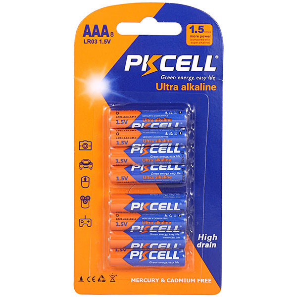 PKCELL AAA bat Alkaline 8шт Ultra Alkaline ( PC/LR03-8B) - зображення 1