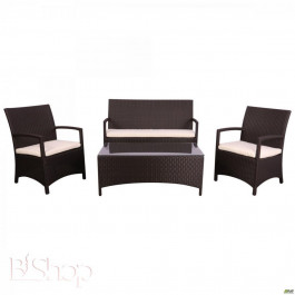 Art Metal Furniture Комплект мебели Bavaro из ротанга AMF Elit (SC-A7428) Brown MB1034 ткань A13815 (516817)
