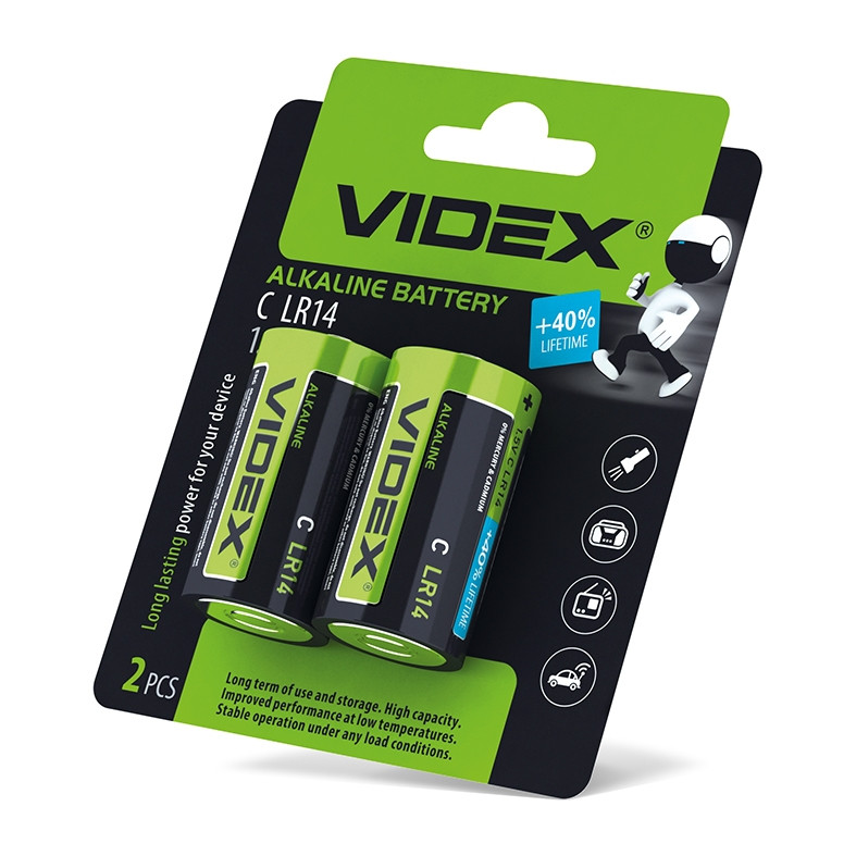 VIDEX C bat Alkaline 2шт (23332) - зображення 1