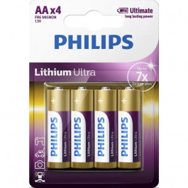   Philips AA bat Alkaline 4шт Lithium Ultra (FR6LB4A/10)