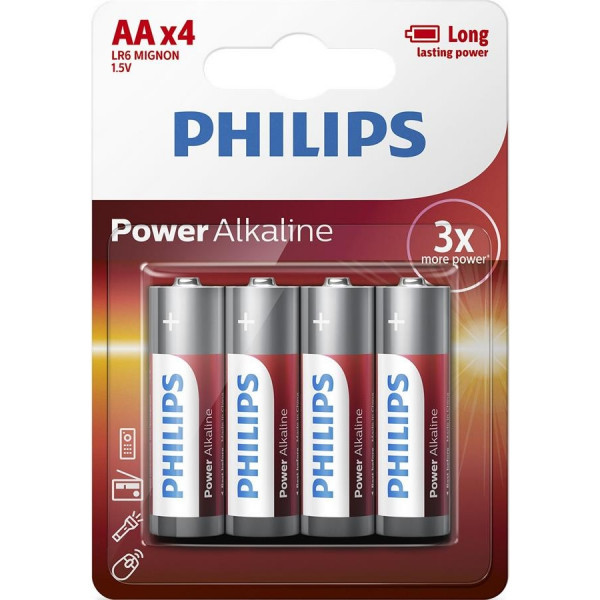 Philips AA bat Alkaline 4шт PowerLife (LR6P4B/10) - зображення 1