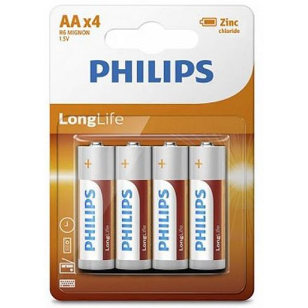 Philips AA bat Carbon-Zinc 4шт LongLife (R6L4B/10) - зображення 1