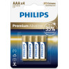 Philips AAA bat Alkaline 4шт Premium Alkaline (LR03M4B/10) - зображення 1