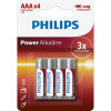 Philips AAA bat Alkaline 4шт Power Alkaline (LR03P4B/10) - зображення 1