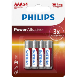 Philips AAA bat Alkaline 4шт Power Alkaline (LR03P4B/10)