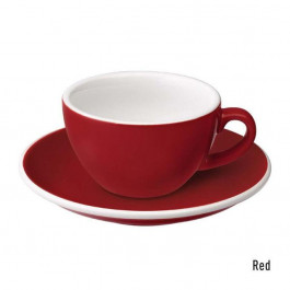 Loveramics Чашка и блюдце под кофе с молоком Egg Flat White(150 мл) (Red)