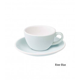 Loveramics Чашка и блюдце под кофе с молоком  Egg Flat White, 150 мл, River Blue (C088-36BBLL)